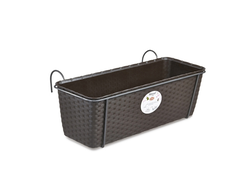 Lumarko Stefanplast Gėlių dėžutė balkonams su metaliniu laikikliu Natūrali 50x18x16cm pilka