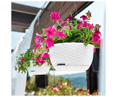 Stefanplast Hanging flower pot Natural Ø30x14.5cm baltas