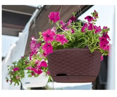 Stefanplast Hanging flower pot Natural Ø30x14.5cm dark ruda
