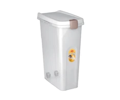 Stefanplast Talpykla su ratukais naminių gyvūnėlių maistui laikyti 15kg 40L 45x27x61cm skaidrus baltas