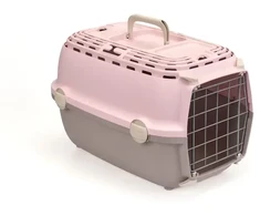 Stefanplast Transport cage Horizon 1 with metal door 48x32x30cm pink/pilka