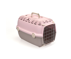 Stefanplast Transportesanas buris Horizon 1 ar metala durvim 48x32x30cm roza/peleks