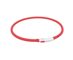 TRIXIE LED antkaklis USB, silikonas, XS-XL 70cm/10mm, raudonas