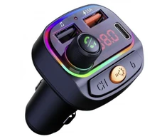 FM siųstuvas „Swissten RGB Bluetooth FM“ siųstuvas, 2x USB / USB-C