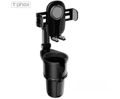 Remax UCHWYT SAM T-PHOX TH-07 Z UCHWYTEM NA KUBEK CUP HOLDER Juodas
