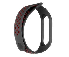 Tactical 281 dviguba silikoninė apyrankė, skirta „Xiaomi Mi Band 3 4“, juoda ir raudona