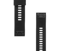 Išmaniojo laikrodžio Garmin Fenix 5/6 greitai atsegamas, silikoninis dirželis, Juodos spalvos