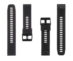 Išmaniojo laikrodžio Garmin Fenix 5/6 greitai atsegamas, silikoninis dirželis, Juodos spalvos