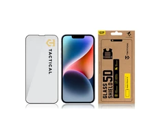 Tactical apsauginis stiklas Shield 5D skirtas Apple iPhone 13/13 Pro/14 su juodos spalvos krašteliu
