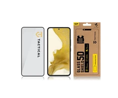 Tactical apsauginis stiklas Shield 5D skirtas Samsung Galaxy S22 su juodos spalvos krašteliu