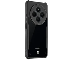 Tactical Quantum Stealth dėklas Xiaomi Redmi 14C 4G/Poco C75 skaidrus ir juodos spalvos