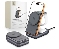 TECH-PROTECT A53 3IN1 MAGNETIC MAGSAFE WIRELESS CHARGER 25W QI2.2 DARK Pilkas