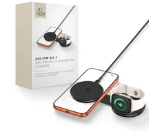 Tech-Protect A55 2IN1 MAGNETINIS MagSafe BELAIDIS ĮKROVIKLIS 25W QI2.2 Juodas