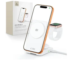 Tech-Protect A56 3IN1 MAGNETINIS MagSafe BELAIDIS ĮKROVIKLIS 25W QI2.2 Baltas
