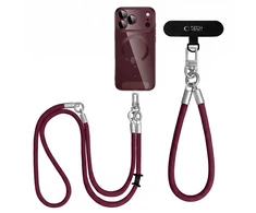 4kom.pl Smycz Tech-Protect C10S Rope Crossbody &amp; Wrist Burgundy/titanium (THP6093)