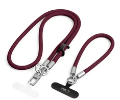4kom.pl Smycz Tech-Protect C10S Rope Crossbody &amp; Wrist Burgundy/titanium (THP6093)