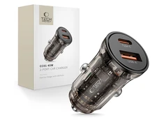 Tech-Protect CC01 45W 2 prievadų USB-A / USB-C automobilinis įkroviklis - Juodas