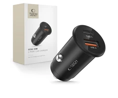 Tech-Protect CC02 35W automobilinis įkroviklis su 2 prievadais USB-C / USB-A - Juodas