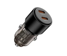 „Tech Protect CC03“ 2 prievadų PD100W automobilinis įkroviklis - juodas