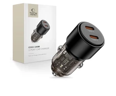 „Tech Protect CC03“ 2 prievadų PD100W automobilinis įkroviklis - juodas