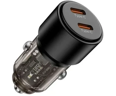 „Tech Protect CC03“ 2 prievadų PD100W automobilinis įkroviklis - juodas