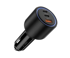 „Tech Protect CC04“ 3 prievadų PD130W automobilinis įkroviklis - juodas