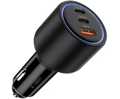 „Tech Protect CC04“ 3 prievadų PD175W automobilinis įkroviklis - juodas