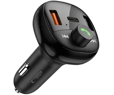 Tech-Protect CC06 3 prievadų PD72W automobilinis įkroviklis su siųstuvu - juodas