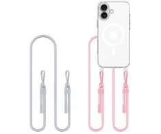 Dėklas Apple iPhone 16 Tech-Protect Flexair Chain MagSafe Pilkas &amp; Rožinė transparent