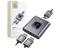 TECH-PROTECT HB07 HUB ADAPTERIS 2IN1 HDMI 4K 60HZ SPACE Pilkas