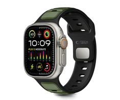 Tech-Protect IconBir Line apyrankė skirta Apple Watch 44 / 45 / 46 / 49 mm – juodos spalvos ir žalios spalvos