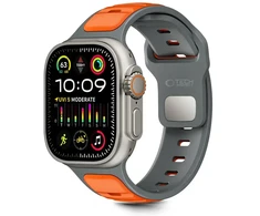 Tech-Protect IconBir Line apyrankė skirta Apple Watch 44 / 45 / 46 / 49 mm – pilkos spalvos-oranžinės spalvos