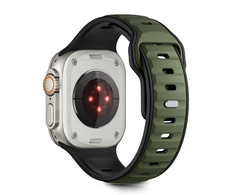 Tech-Protect IconBir Line apyrankė skirta Apple Watch 44 / 45 / 46 / 49 mm – juodos spalvos ir žalios spalvos