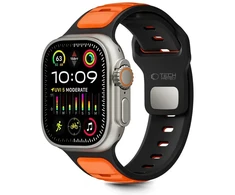 Tech-Protect IconBir Line apyrankė skirta Apple Watch 44 / 45 / 46 / 49 mm – juodos spalvos ir oranžinės spalvos