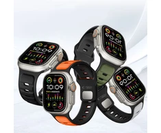 Tech-Protect IconBir Line apyrankė skirta Apple Watch 44 / 45 / 46 / 49 mm – juodos spalvos ir žalios spalvos