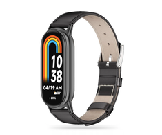 Xiaomi MI Band 8 / 8 NFC Tech-Protect LeatherFit juodos spalvos
