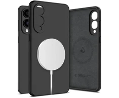 Dėklas Tech-Protect Liquid Silicone MagSafe case skirta Samsung Galaxy S25 Edge – juodos spalvos