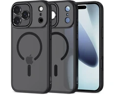 „TECH-PROTECT MagCam“ telefono dėklas su „MagSafe“ palaikymu, skirtas „Apple iPhone 17 Pro“, matinės juodos spalvos.