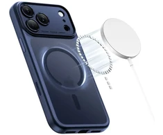 „TECH-PROTECT MAGPEAK CC“ telefono dėklas su „MagSafe“ palaikymu, skirtas „Apple iPhone 17 Pro Max“, mėlynas