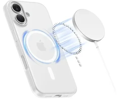 „Tech-Protect MagSlim MagSafe“ dėklas, skirtas „iPhone 17“ – matinės baltos spalvos