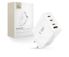 Tech-Protect NC140W-GAN 4-Port laidinis įkroviklis PD 140W / QC3.0 baltos spalvos