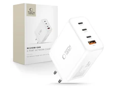 Tech-Protect NC240W-GAN 4-port laidinis įkroviklis PD 240W / QC3.0 baltos spalvos