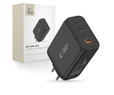 Tech-Protect NC240W-GAN 4-port laidinis įkroviklis PD 240W / QC3.0 juodos spalvos