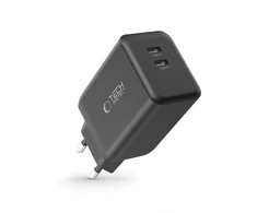 Tech-Protect NC45W-GAN 2-PORT PD45W sieninis įkroviklis - juodas