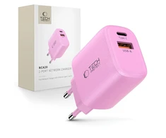„Tech-Protect NCA20 PD 20W QC3.0 USB-A / USB-C“ sieninis įkroviklis - Rožinė