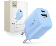 „Tech-Protect NCA20 PD 20W QC3.0 USB-A / USB-C“ sieninis įkroviklis - Mėlyna