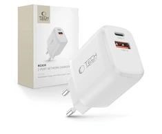 „Tech-Protect NCA30 PD 30W QC3.0 USB-A / USB-C“ sieninis įkroviklis - Baltas