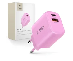 „Tech-Protect NCA30 PD 30W QC3.0 USB-A / USB-C“ sieninis įkroviklis - Rožinė