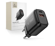 Tech-Protect NCA45W-GAN 2-Port laidinis įkroviklis PD 45W / QC3.0 juodos spalvos