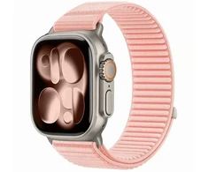 TECH-PROTECT NYLONLOOP APPLE WATCH 8 / 9 / 10 / 11 / 12 / SE (40 / 41 / 42 MM) ŠVELNIAI ROŽINĖ